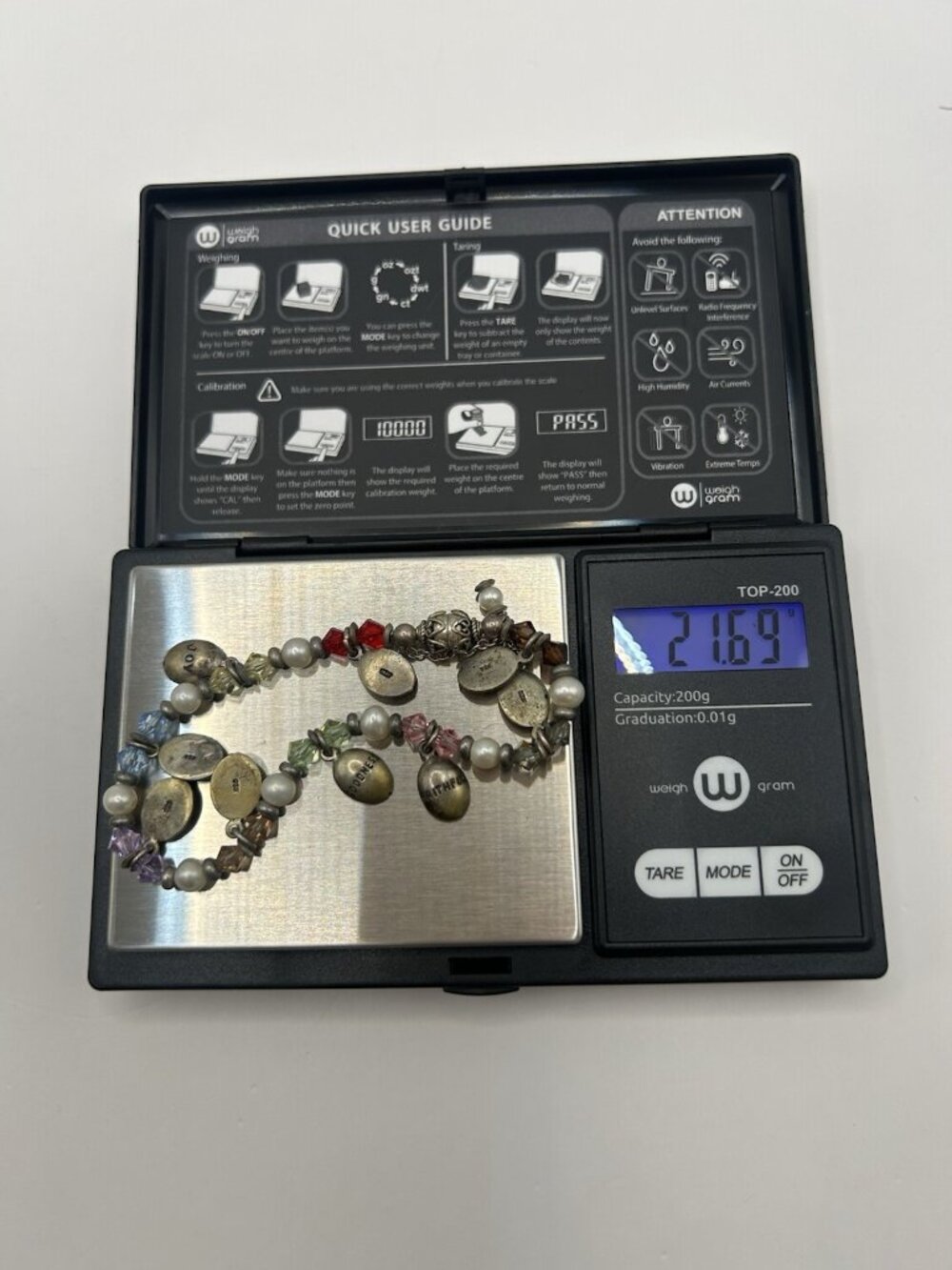 Sterling Silver Faith Charm Bracelet Pearls Beads Magnetic Clasp Safety Chain - Picture 15 of 15